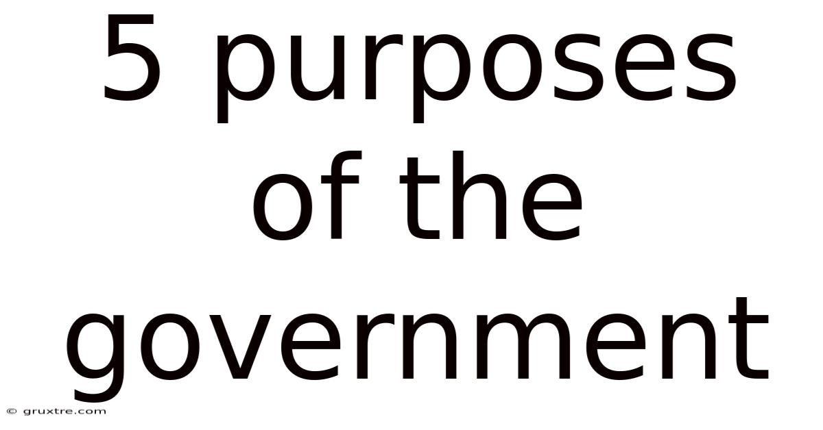 5 Purposes Of The Government