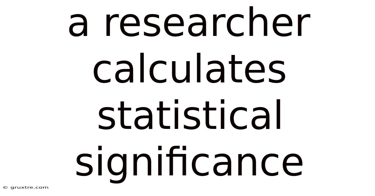 A Researcher Calculates Statistical Significance