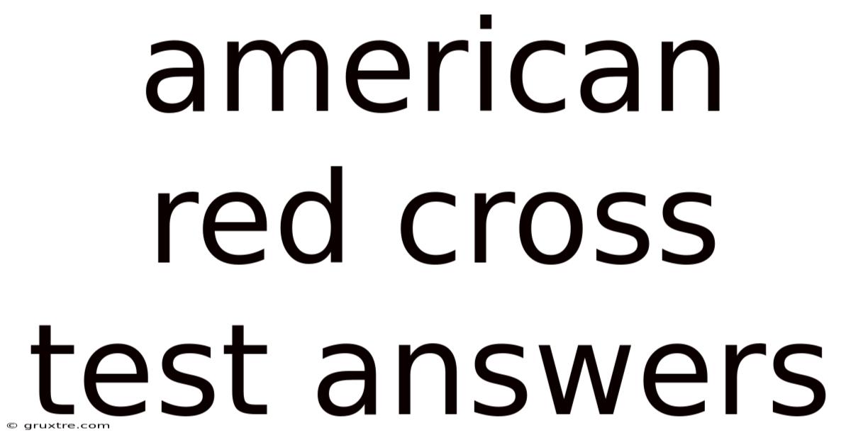 American Red Cross Test Answers