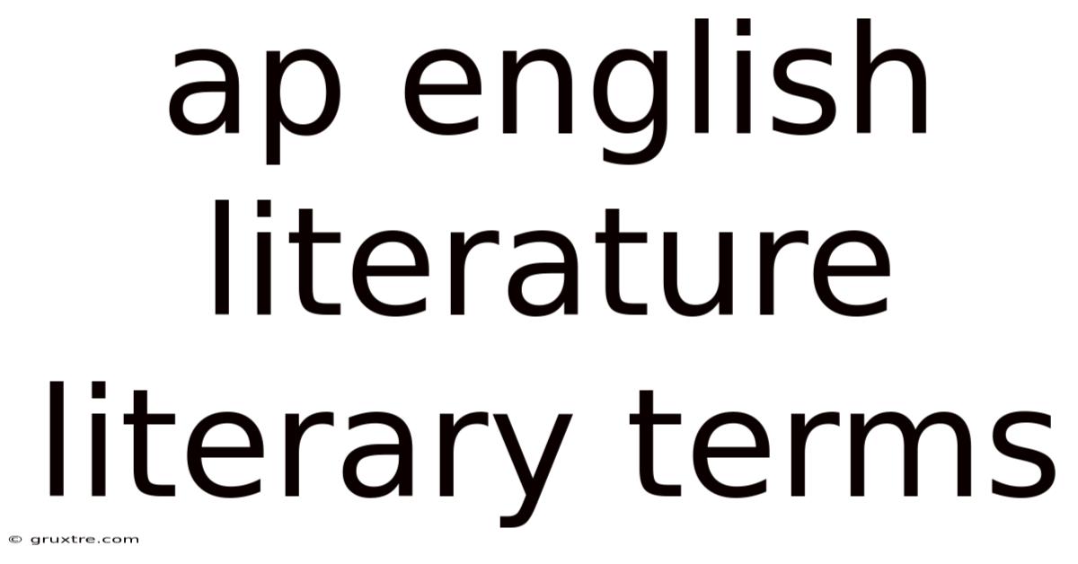 Ap English Literature Literary Terms
