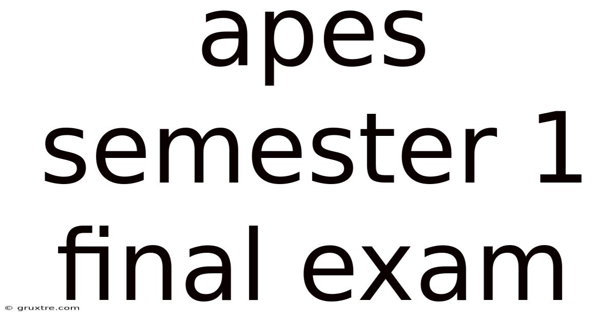 Apes Semester 1 Final Exam