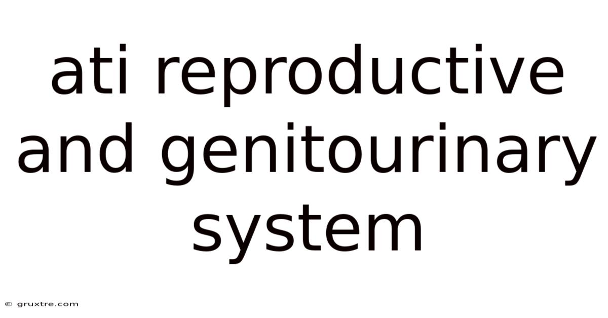 Ati Reproductive And Genitourinary System