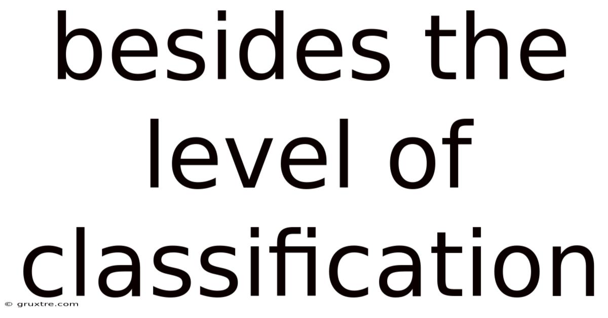 Besides The Level Of Classification