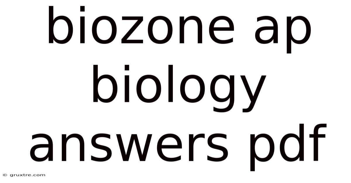 Biozone Ap Biology Answers Pdf