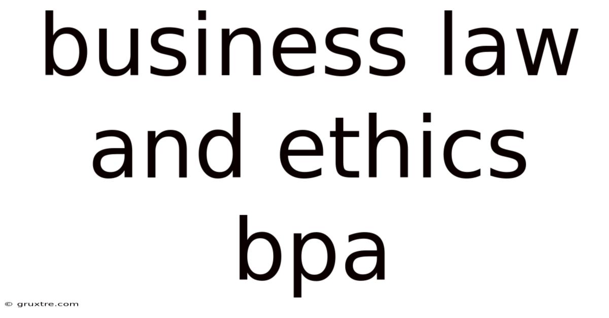 Business Law And Ethics Bpa