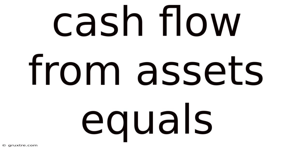 Cash Flow From Assets Equals