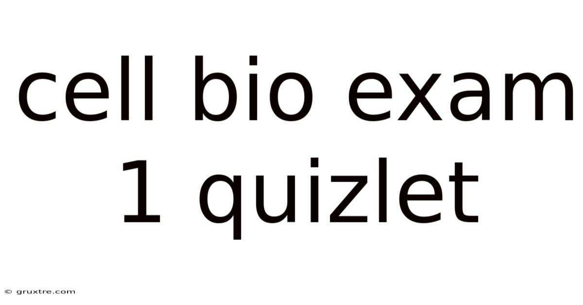Cell Bio Exam 1 Quizlet