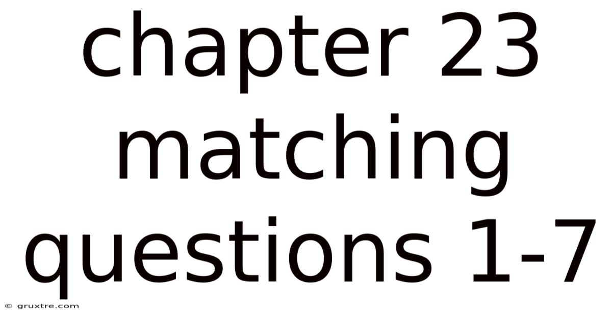 Chapter 23 Matching Questions 1-7