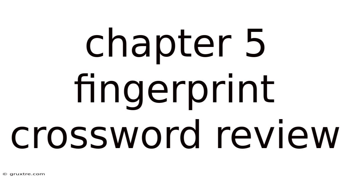 Chapter 5 Fingerprint Crossword Review
