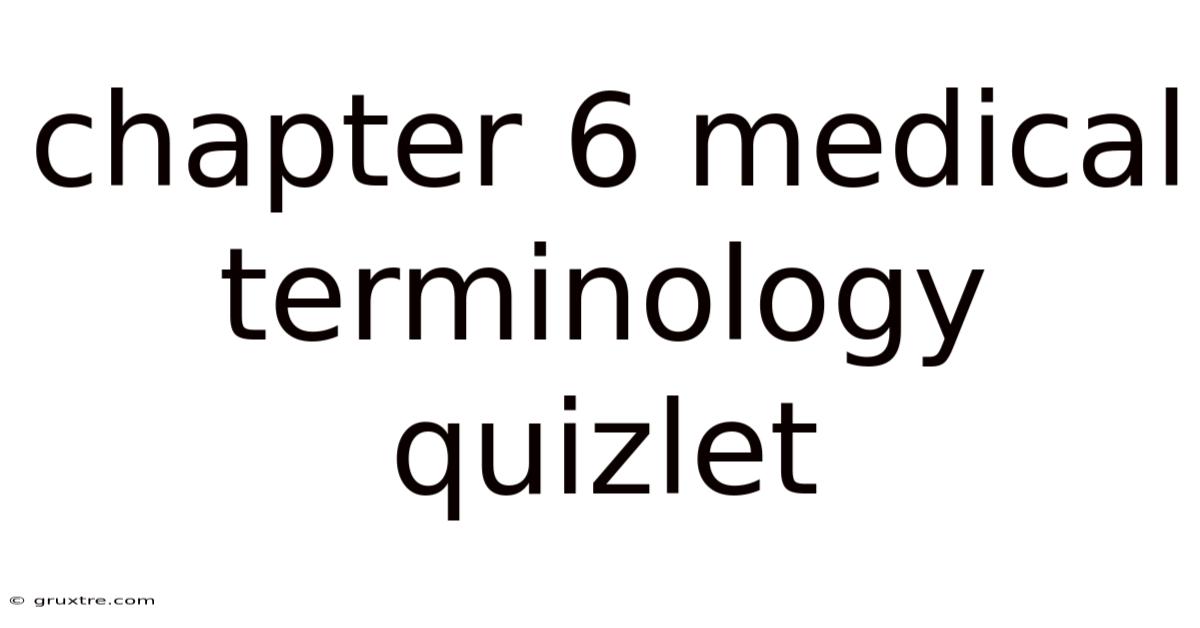 Chapter 6 Medical Terminology Quizlet