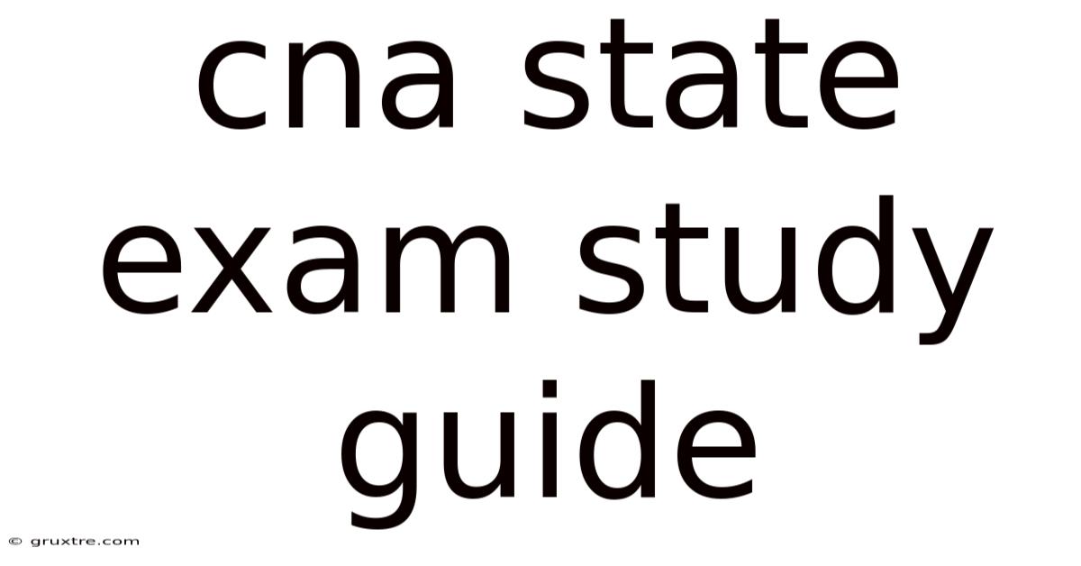 Cna State Exam Study Guide