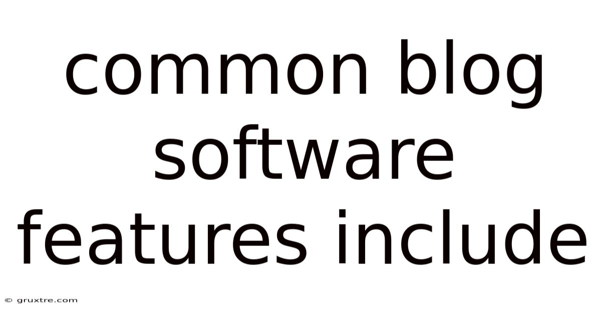 Common Blog Software Features Include