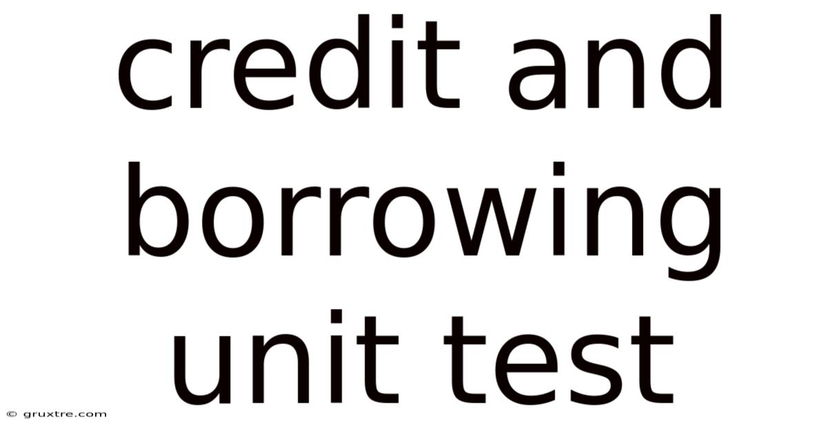 Credit And Borrowing Unit Test