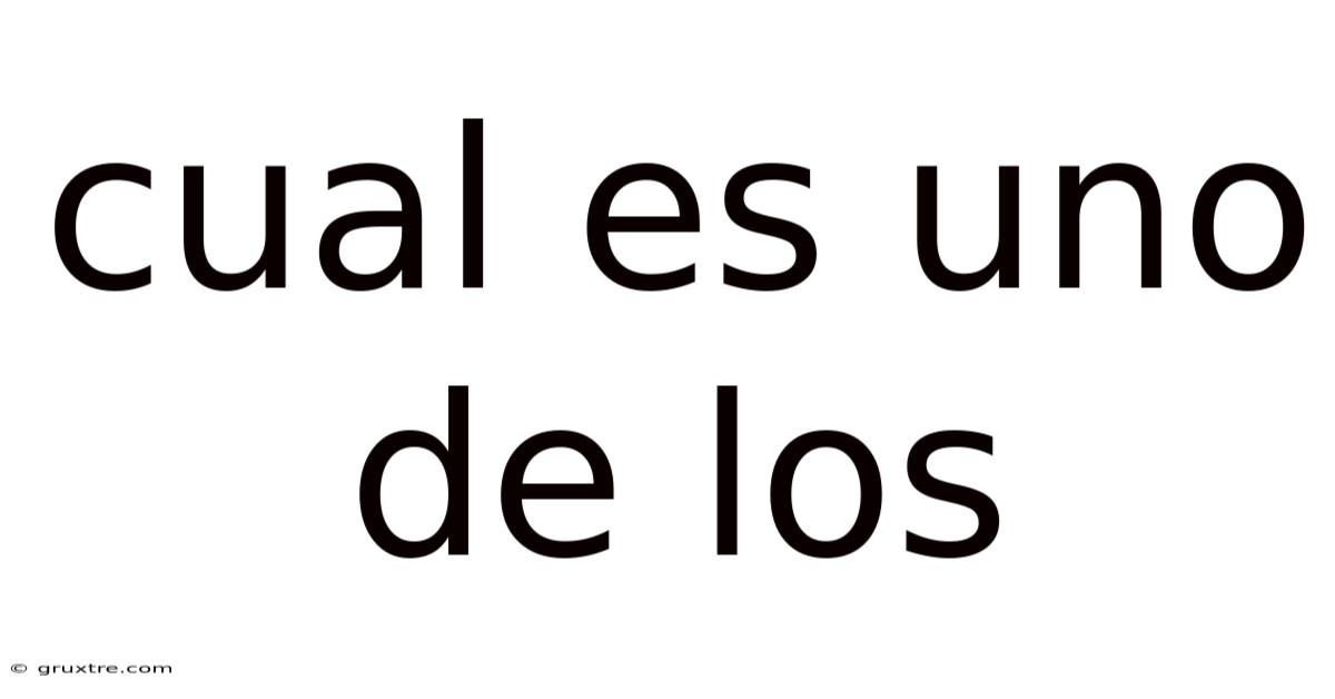 Cual Es Uno De Los