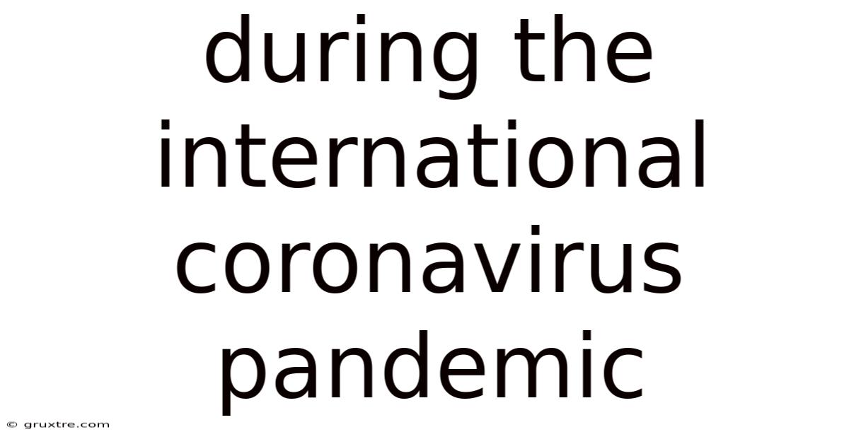 During The International Coronavirus Pandemic