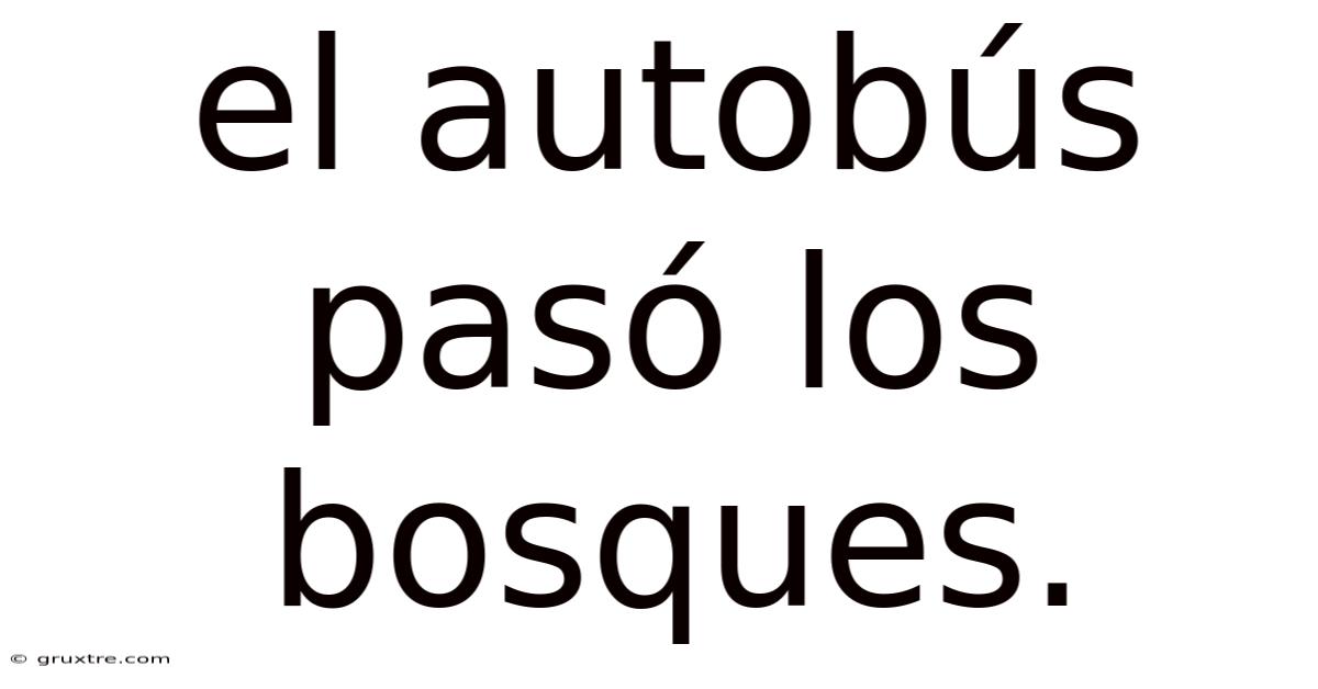 El Autobús Pasó Los Bosques.