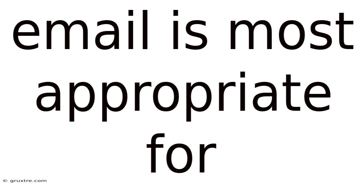Email Is Most Appropriate For
