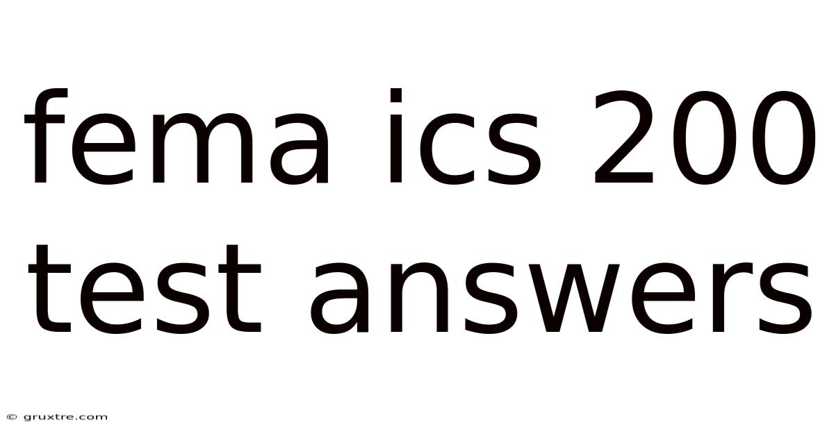 Fema Ics 200 Test Answers