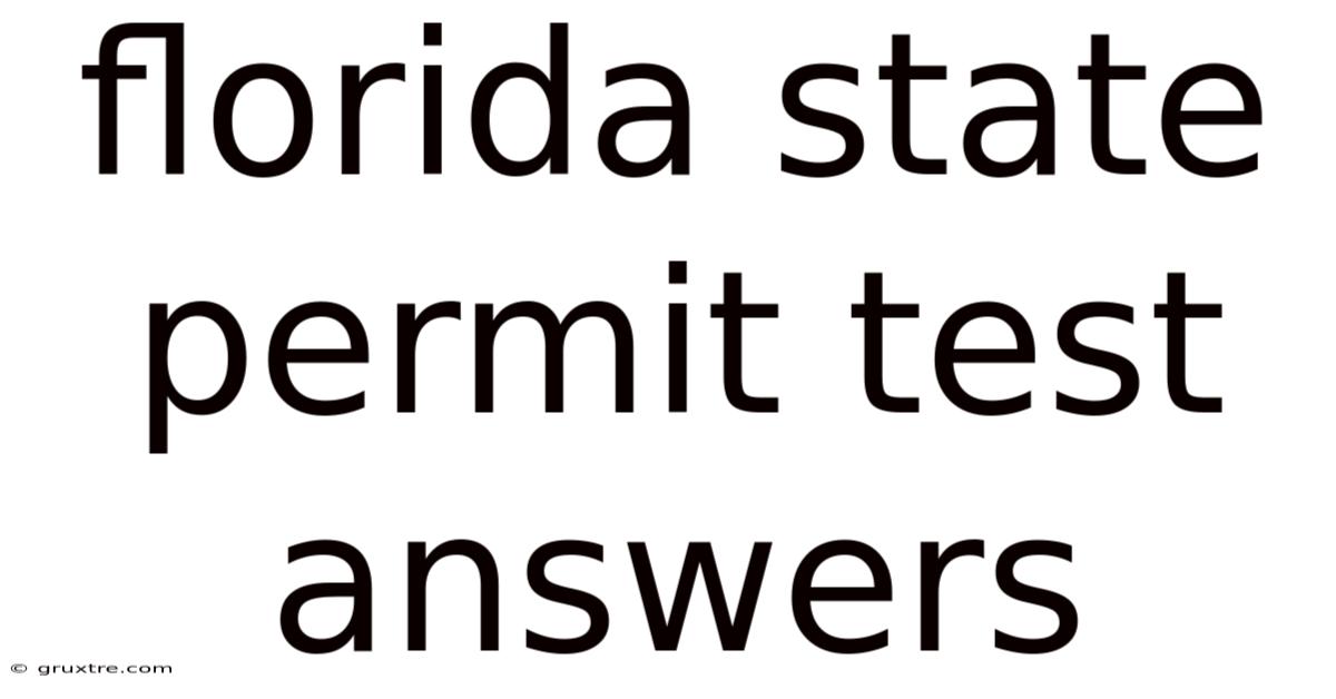 Florida State Permit Test Answers