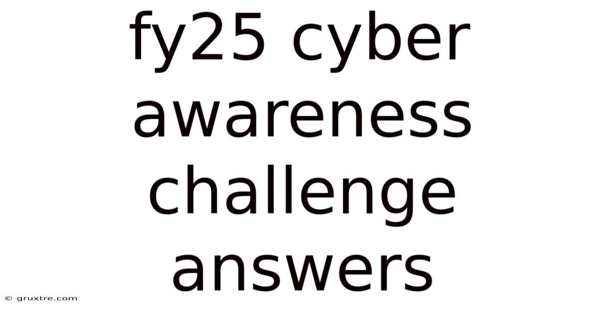 Fy25 Cyber Awareness Challenge Answers