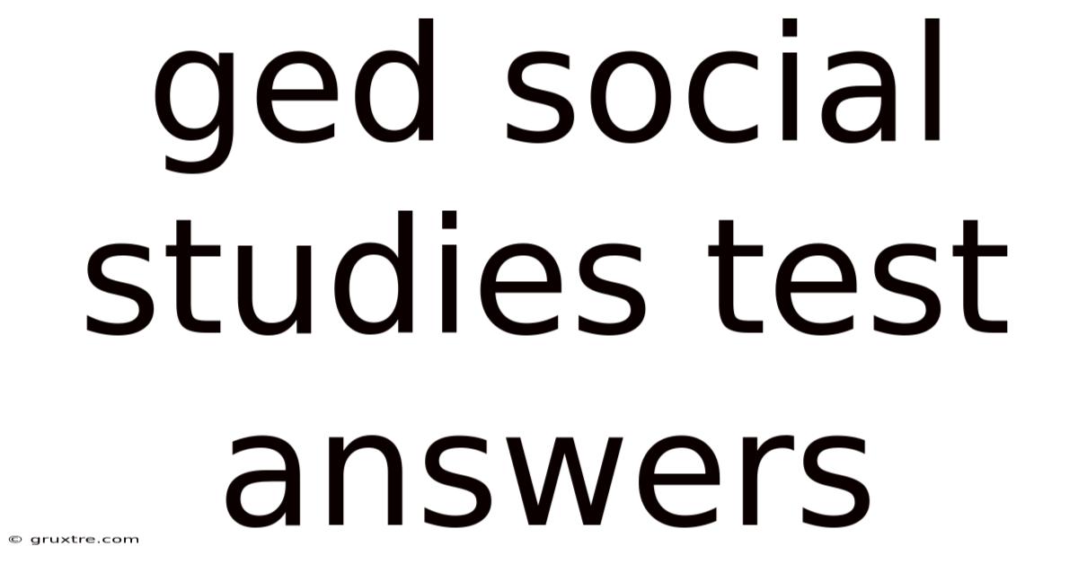 Ged Social Studies Test Answers