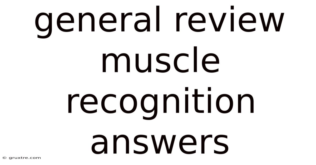 General Review Muscle Recognition Answers