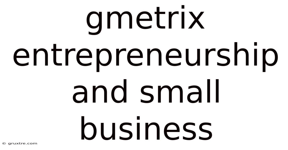 Gmetrix Entrepreneurship And Small Business