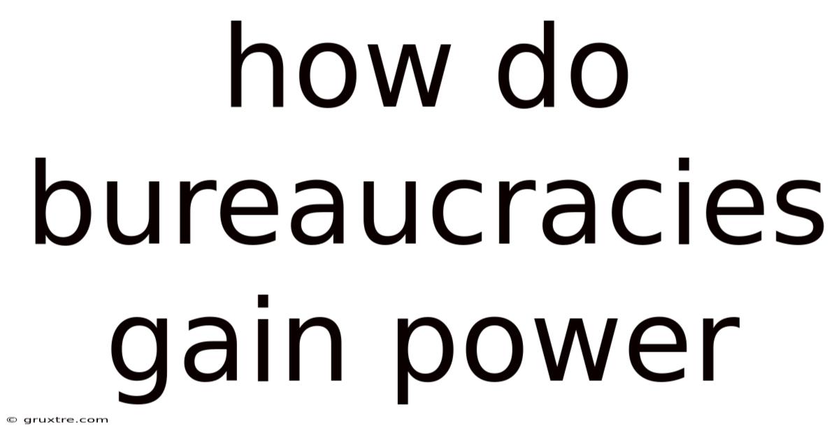 How Do Bureaucracies Gain Power