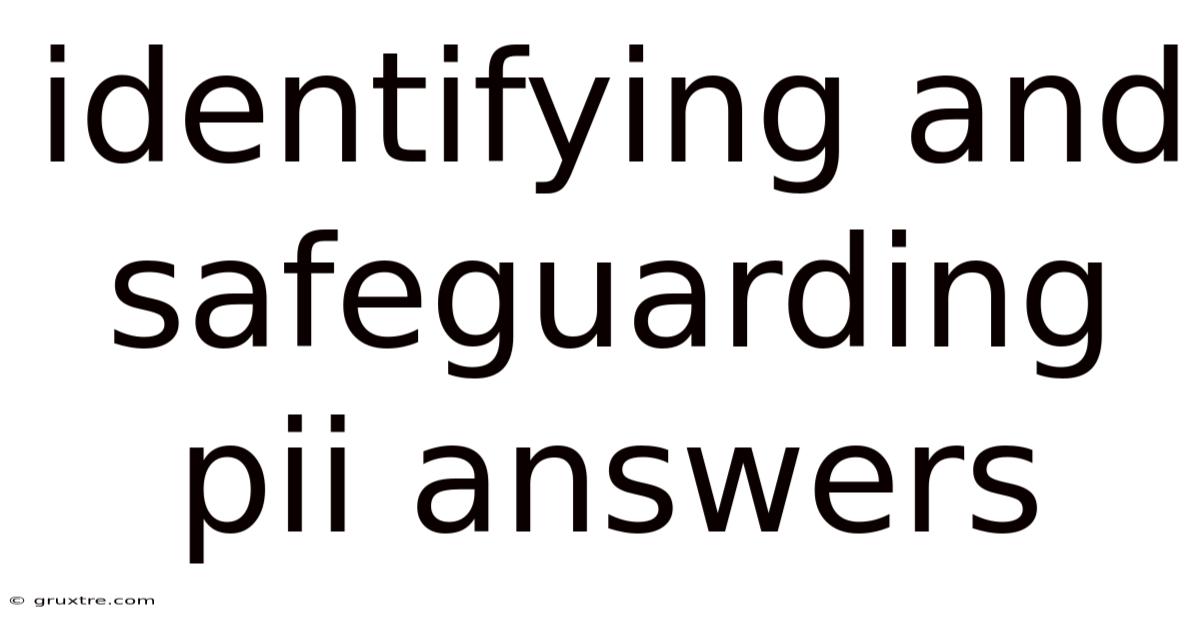 Identifying And Safeguarding Pii Answers