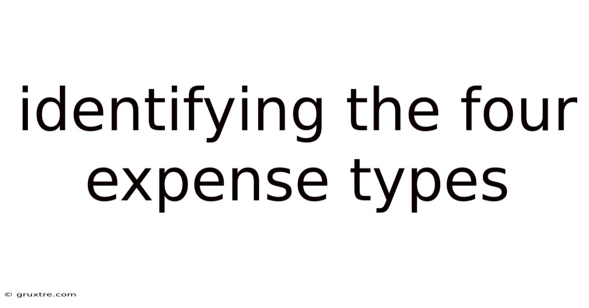 Identifying The Four Expense Types