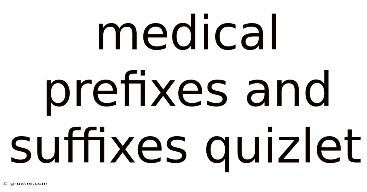 Medical Prefixes And Suffixes Quizlet