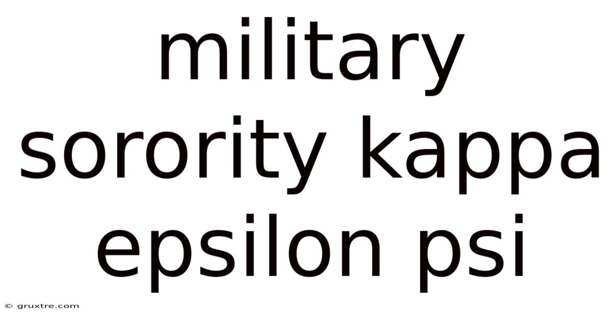 Military Sorority Kappa Epsilon Psi