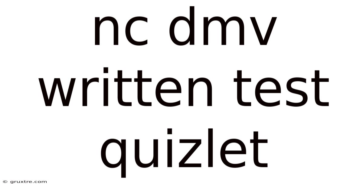Nc Dmv Written Test Quizlet