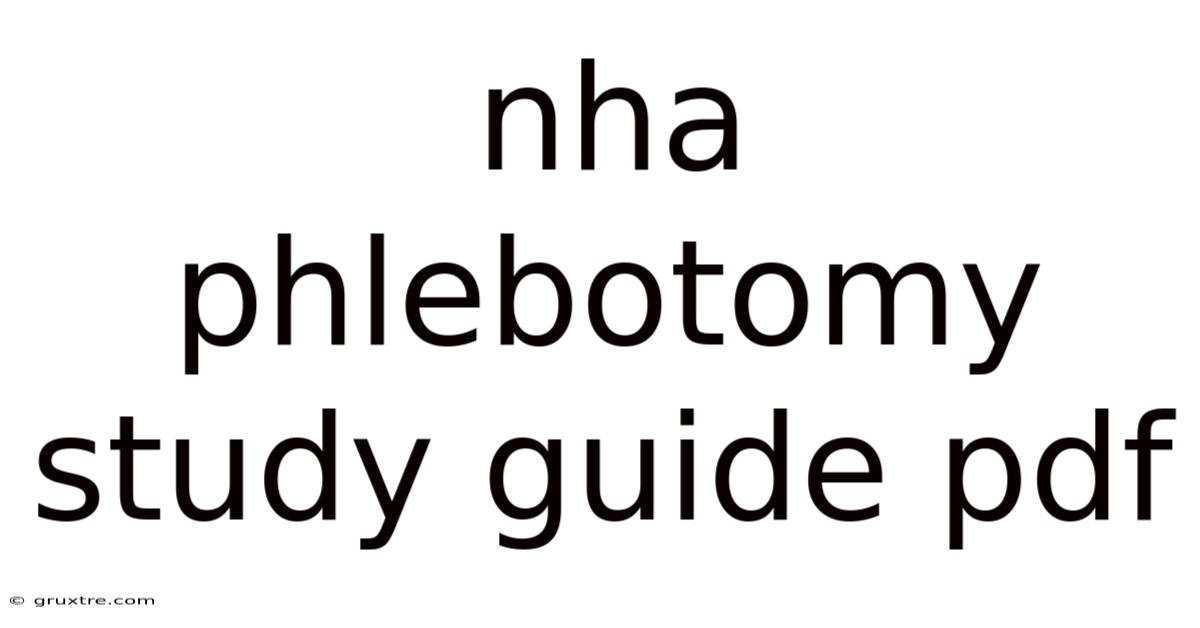 Nha Phlebotomy Study Guide Pdf