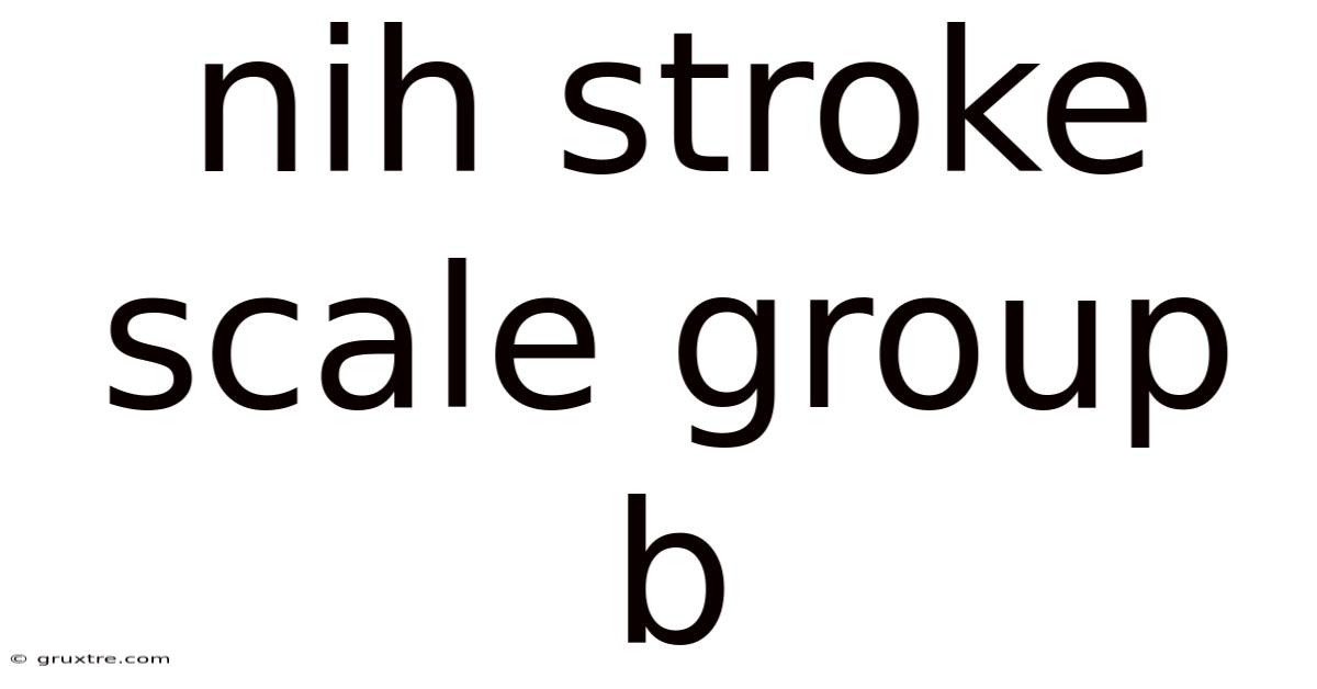 Nih Stroke Scale Group B