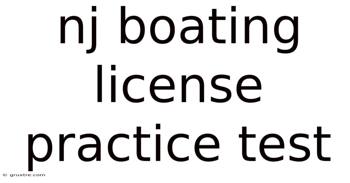 Nj Boating License Practice Test