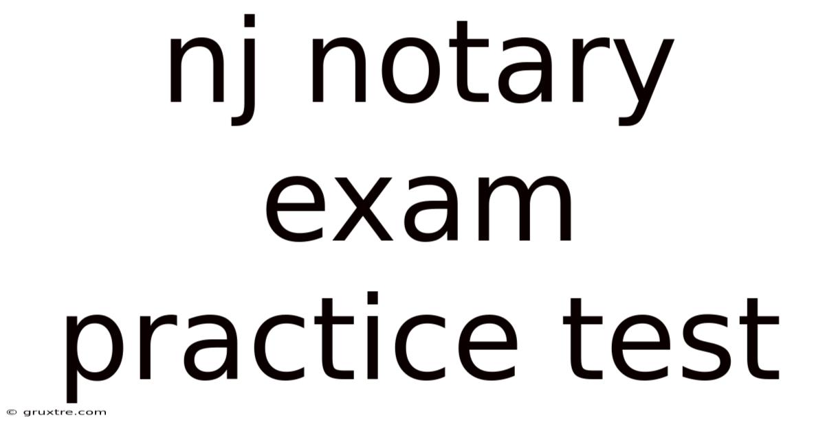 Nj Notary Exam Practice Test