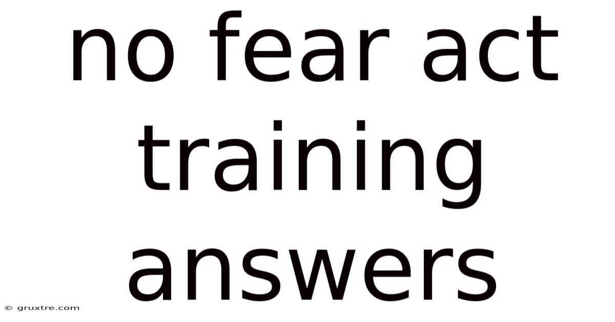 No Fear Act Training Answers