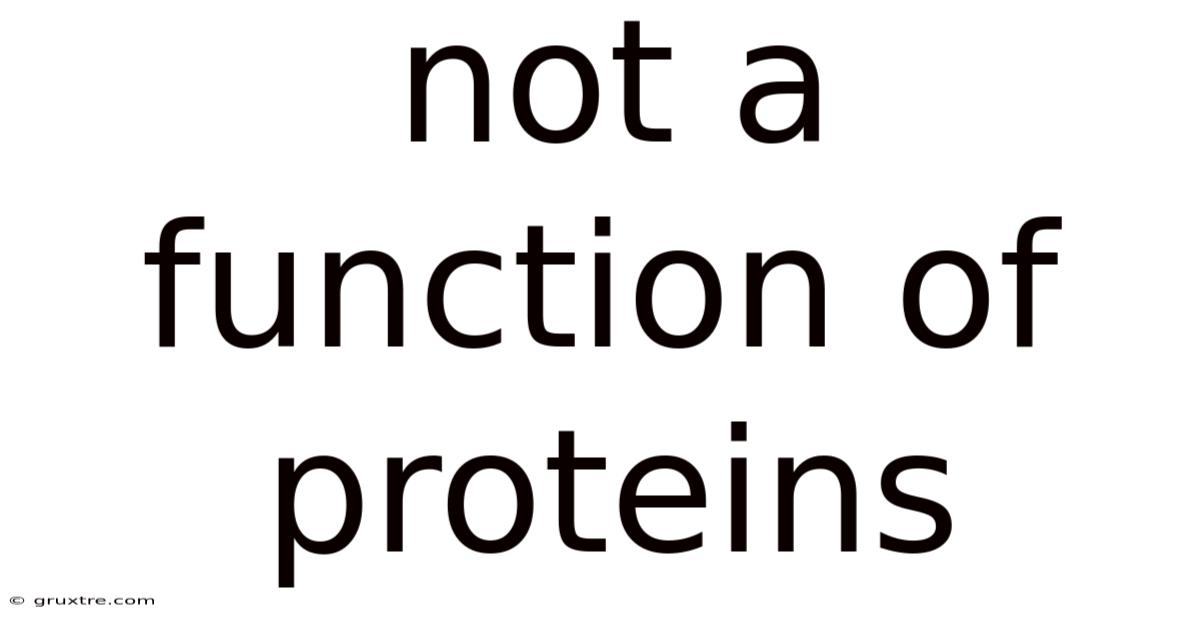 Not A Function Of Proteins