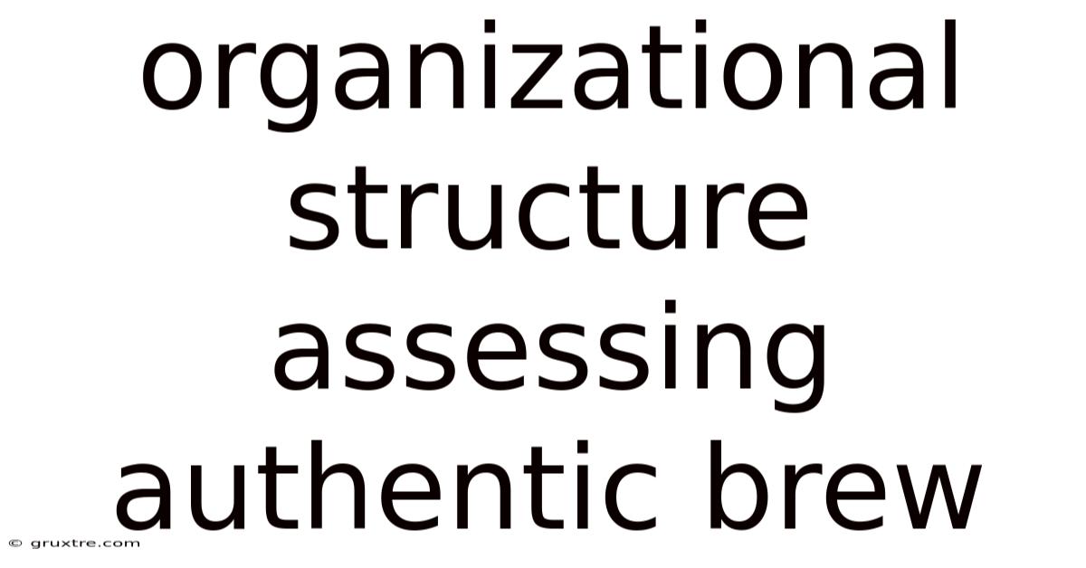 Organizational Structure Assessing Authentic Brew
