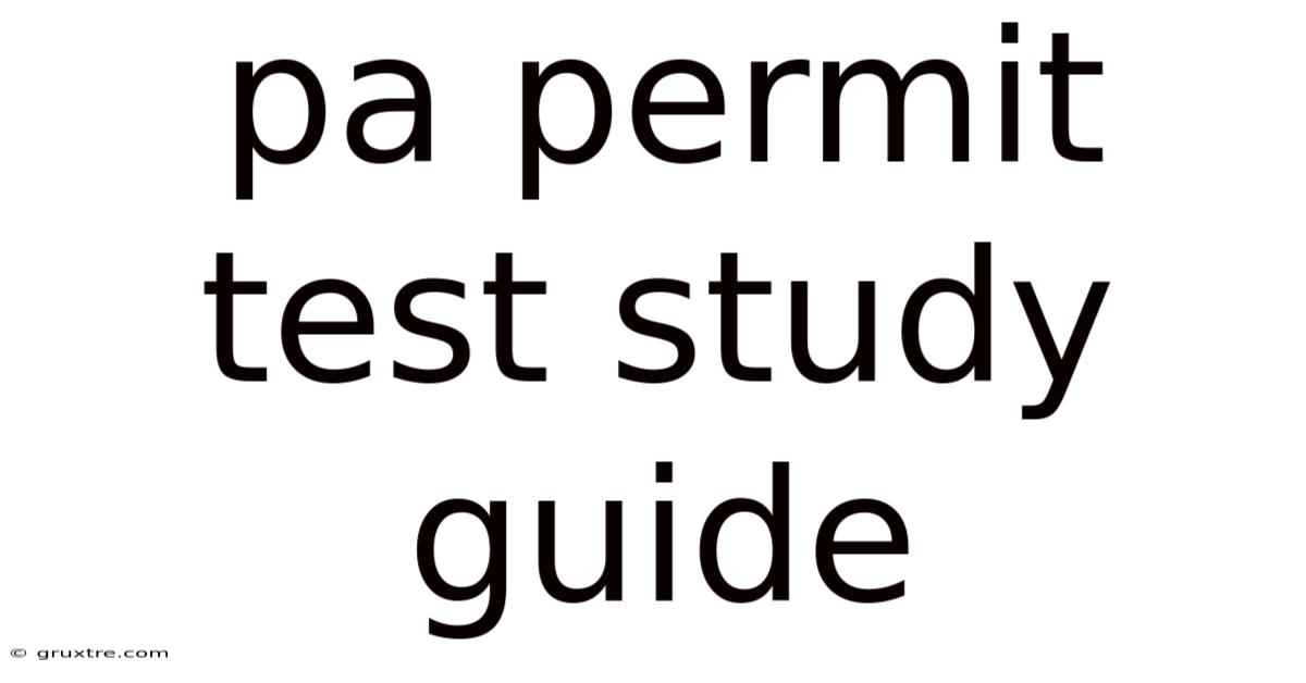 Pa Permit Test Study Guide