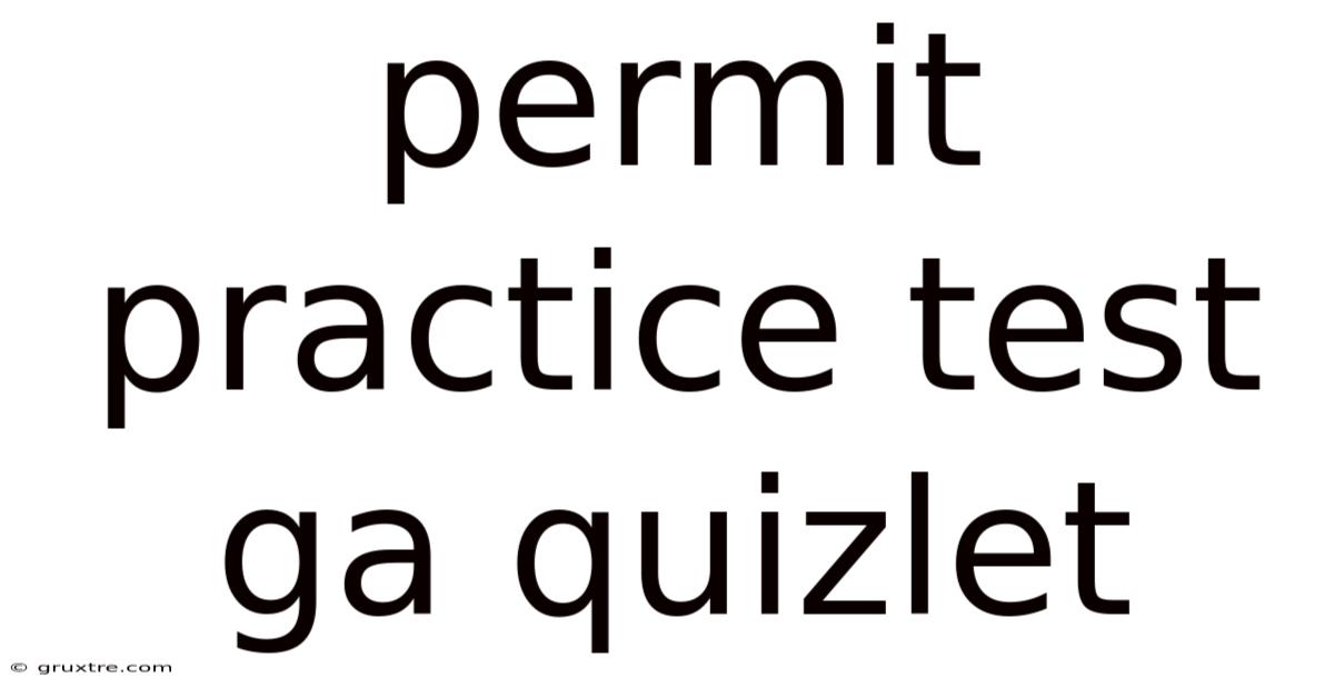 Permit Practice Test Ga Quizlet
