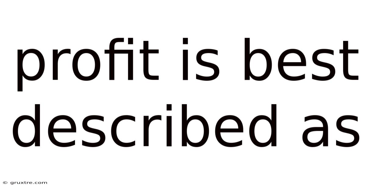 Profit Is Best Described As