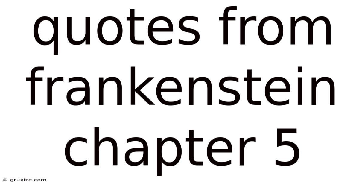 Quotes From Frankenstein Chapter 5