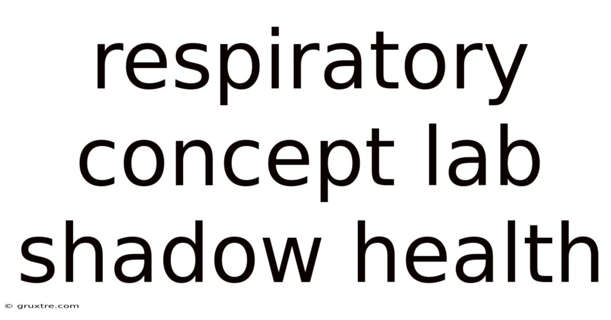 Respiratory Concept Lab Shadow Health