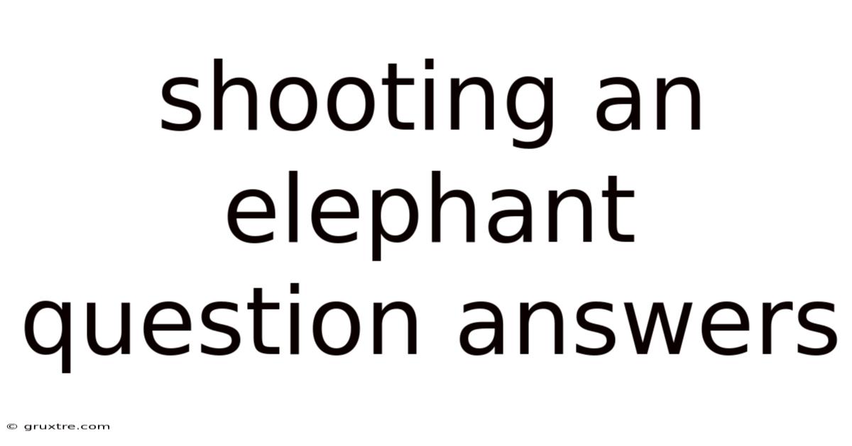 Shooting An Elephant Question Answers