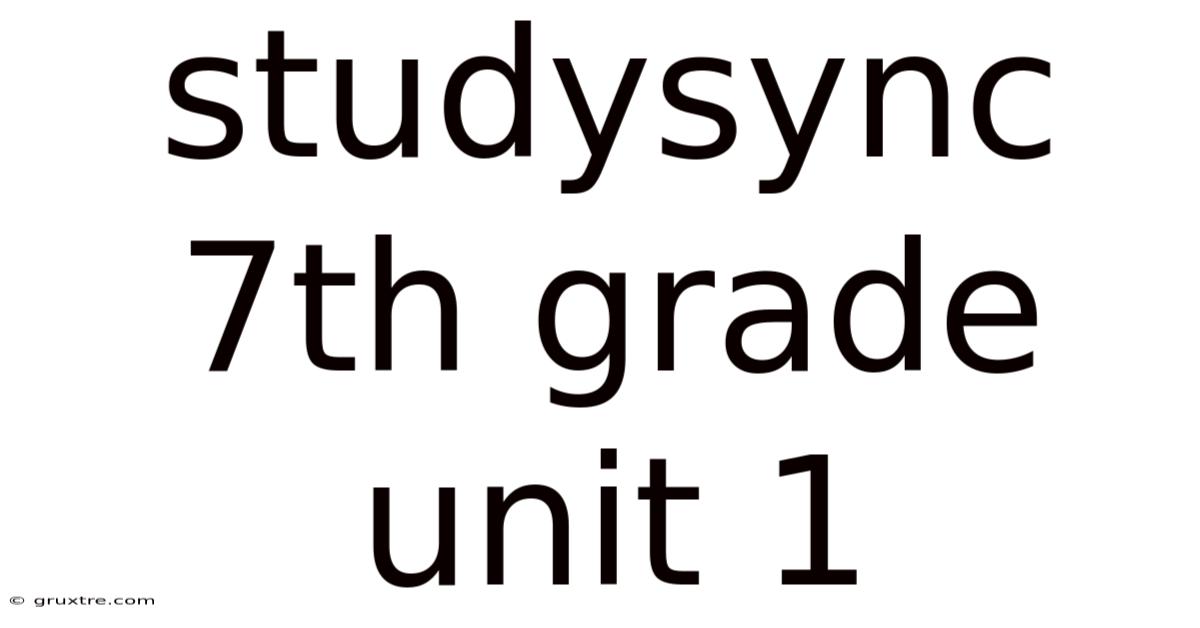 Studysync 7th Grade Unit 1