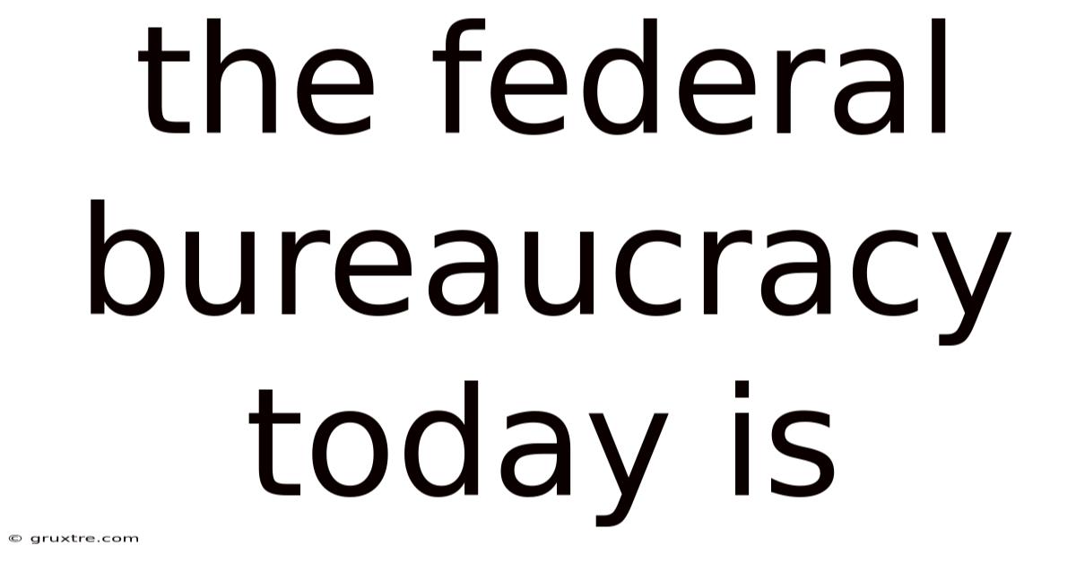 The Federal Bureaucracy Today Is
