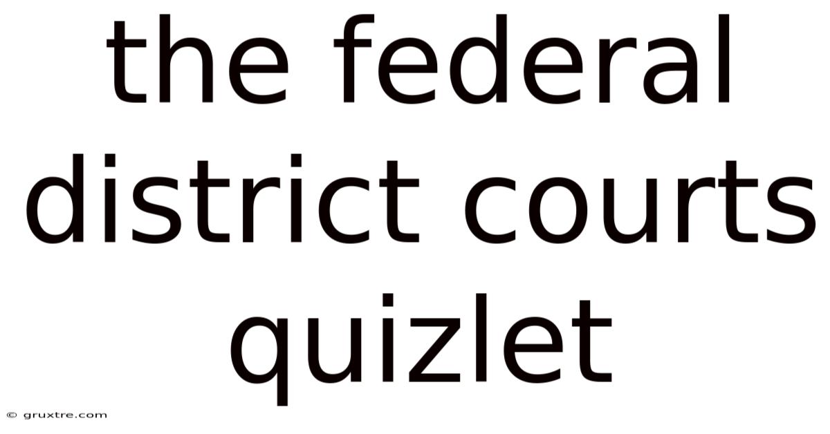The Federal District Courts Quizlet