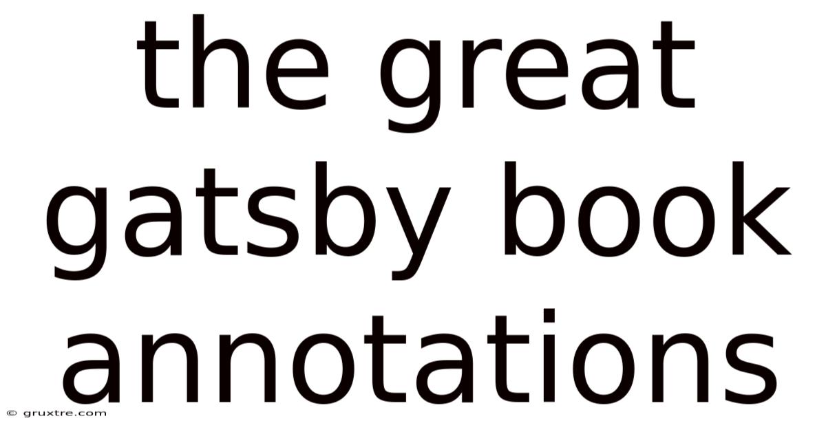 The Great Gatsby Book Annotations